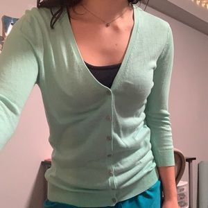 Light blue cardigan sweater